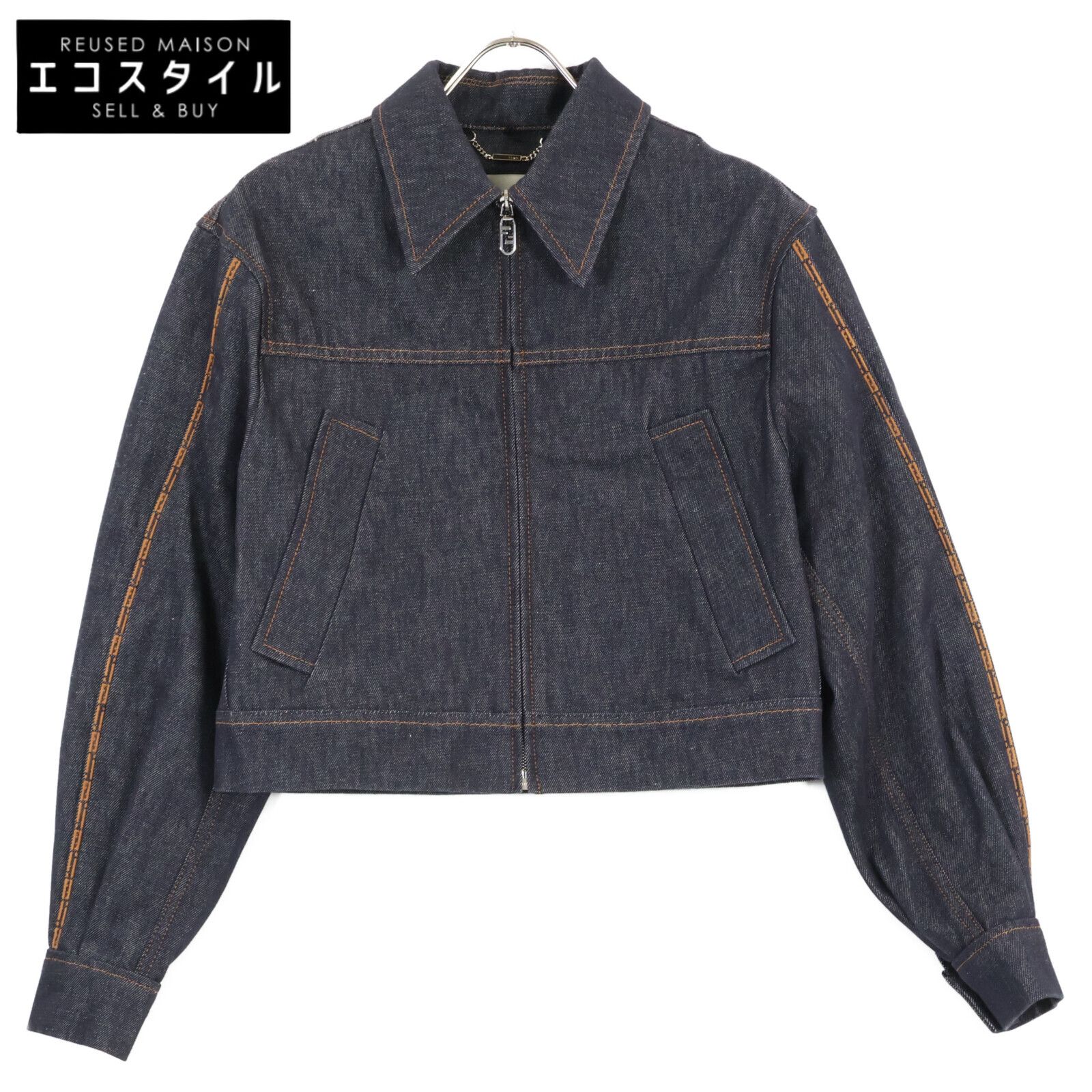 FENDI フェンディ 23年 ｲﾝﾃﾞｨｺﾞ FLF822 FFﾛｺﾞ ﾃﾞﾆﾑｼﾞｬｹｯﾄ 40 - メルカリ