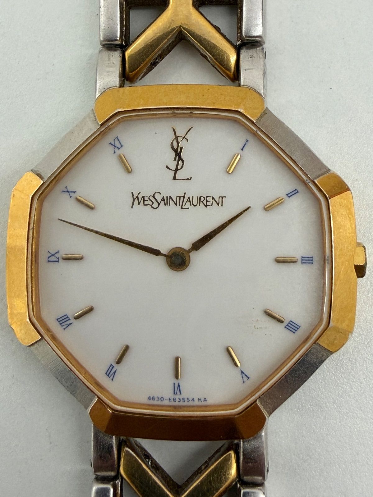 中古品・ジャンク扱い】イヴサンローラン オクタゴン ロゴベルト腕時計