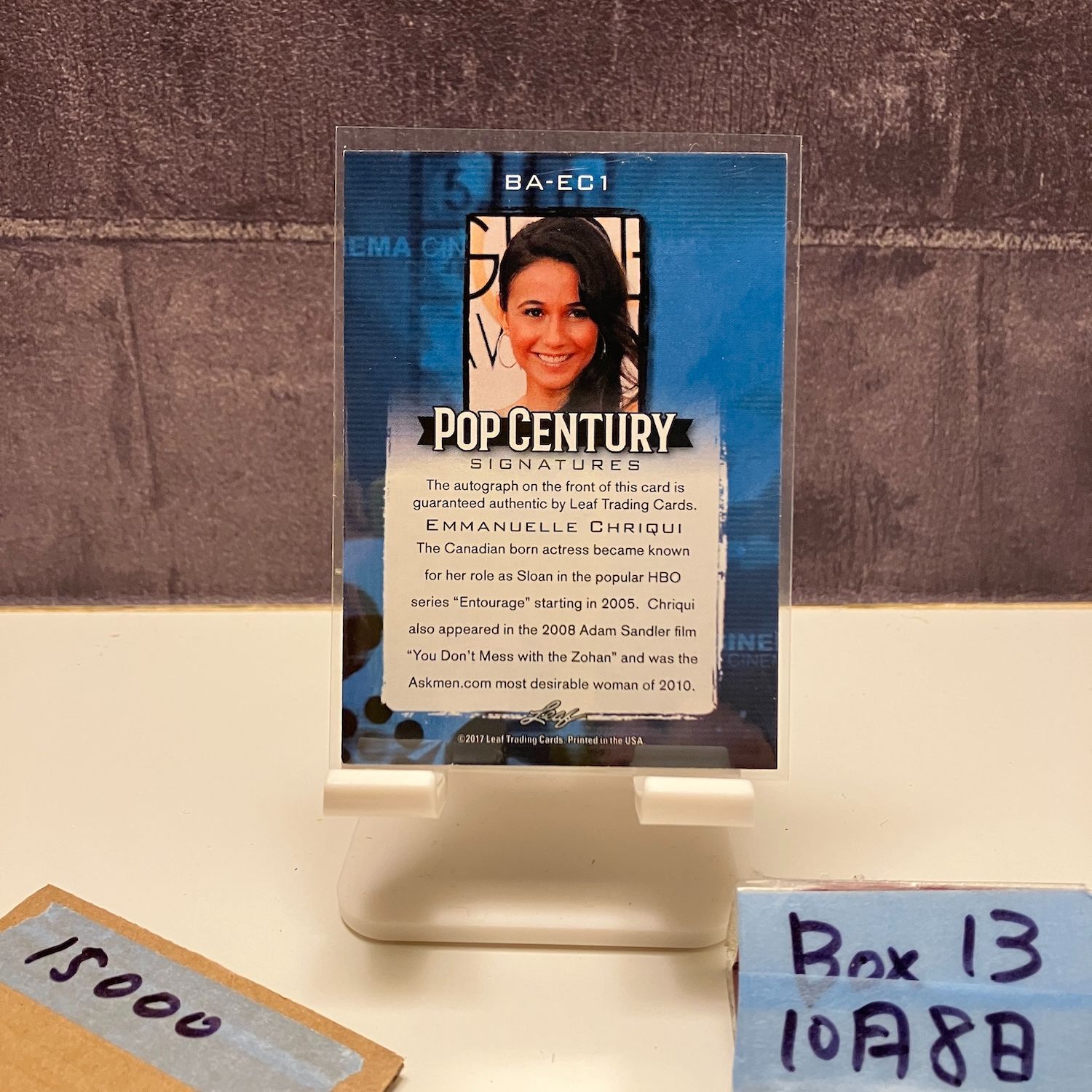 2017 Leaf Pop Century Emmanuelle Chriqui 3 5 直筆サインカード Red カード