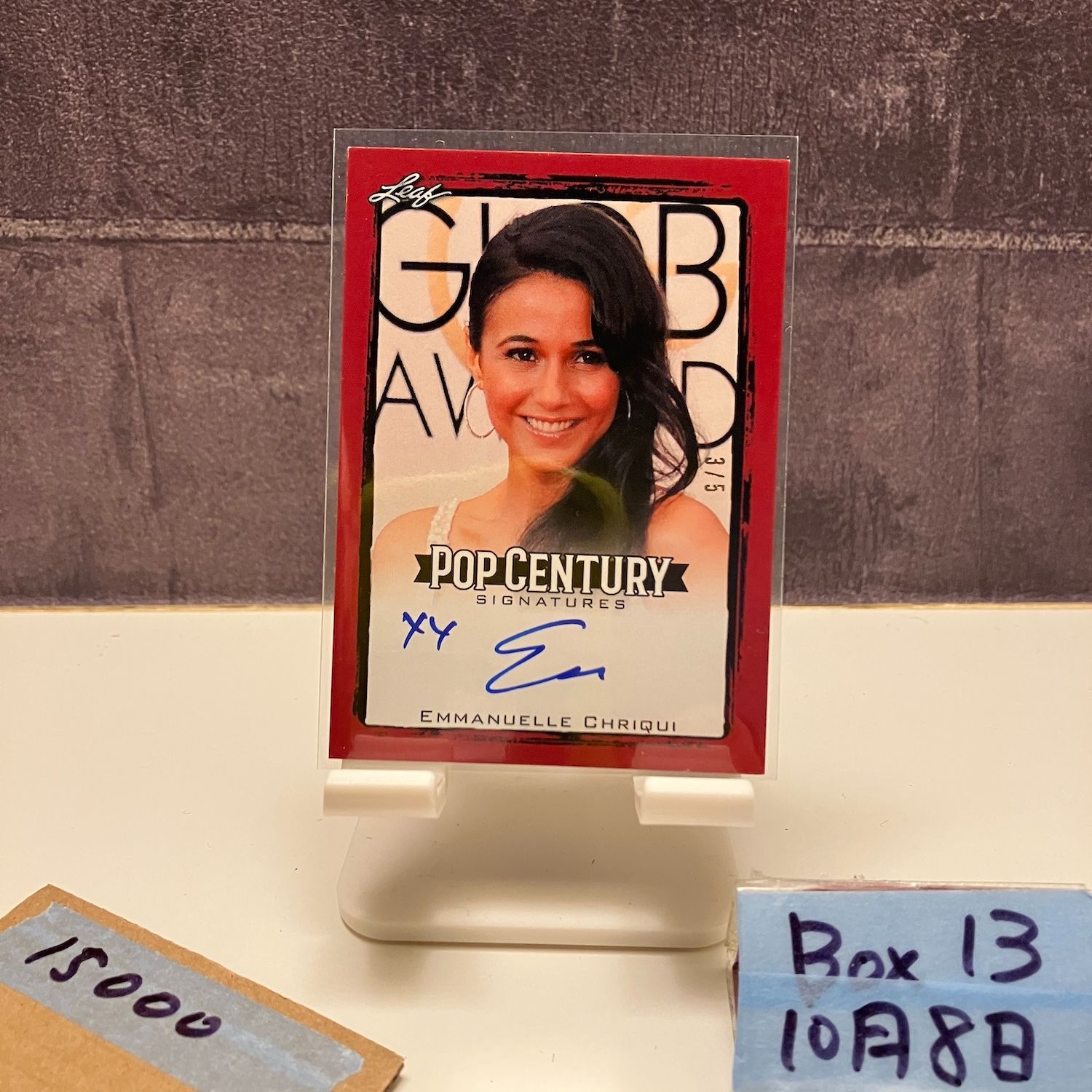 2017 Leaf Pop Century Emmanuelle Chriqui 3 5 直筆サインカード Red カード