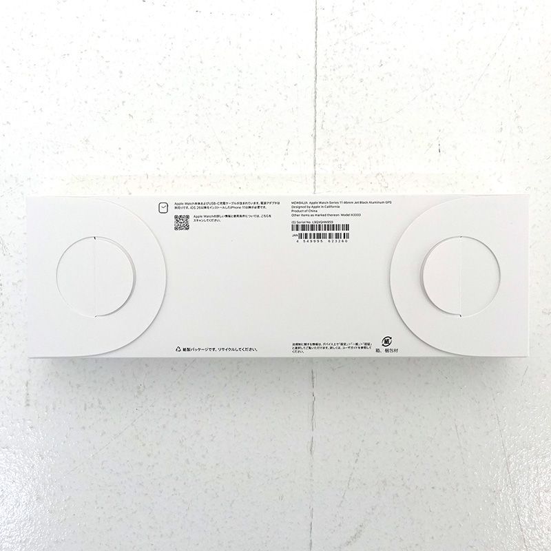 Apple Watch Series 11 GPSモデル 46 mm ジェットブラックアルミニウムケース MEW 84 J A とダークグレイスポーツループ MFFM 4 FE 139-C 256