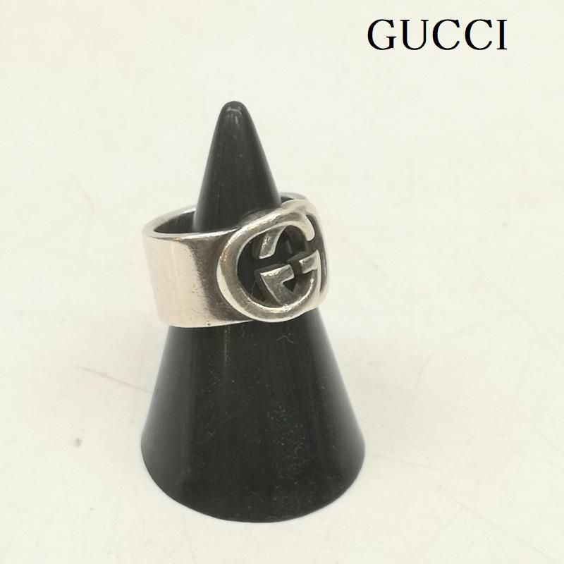 グッチ インターロッキング GG ロゴ シルバー リング 指輪 8号 レディース ISItems 古着