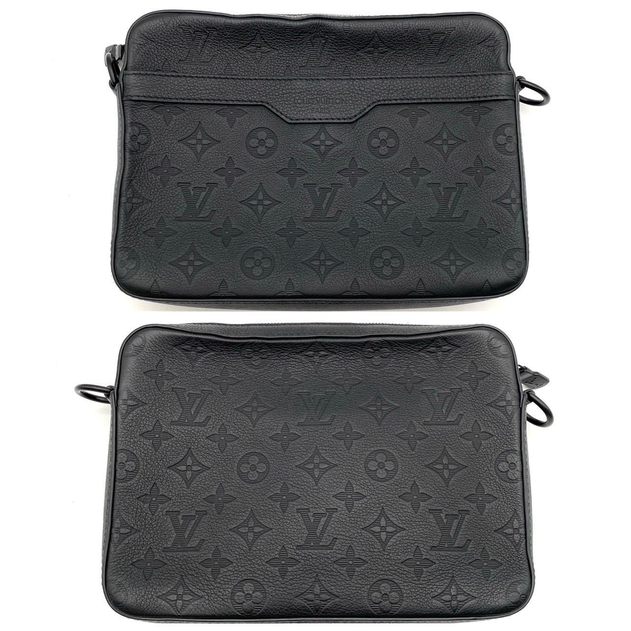 ルイヴィトン モノグラム パターン トリオ メッセンジャー ショルダーバッグ ブラック ポーチ コインパース