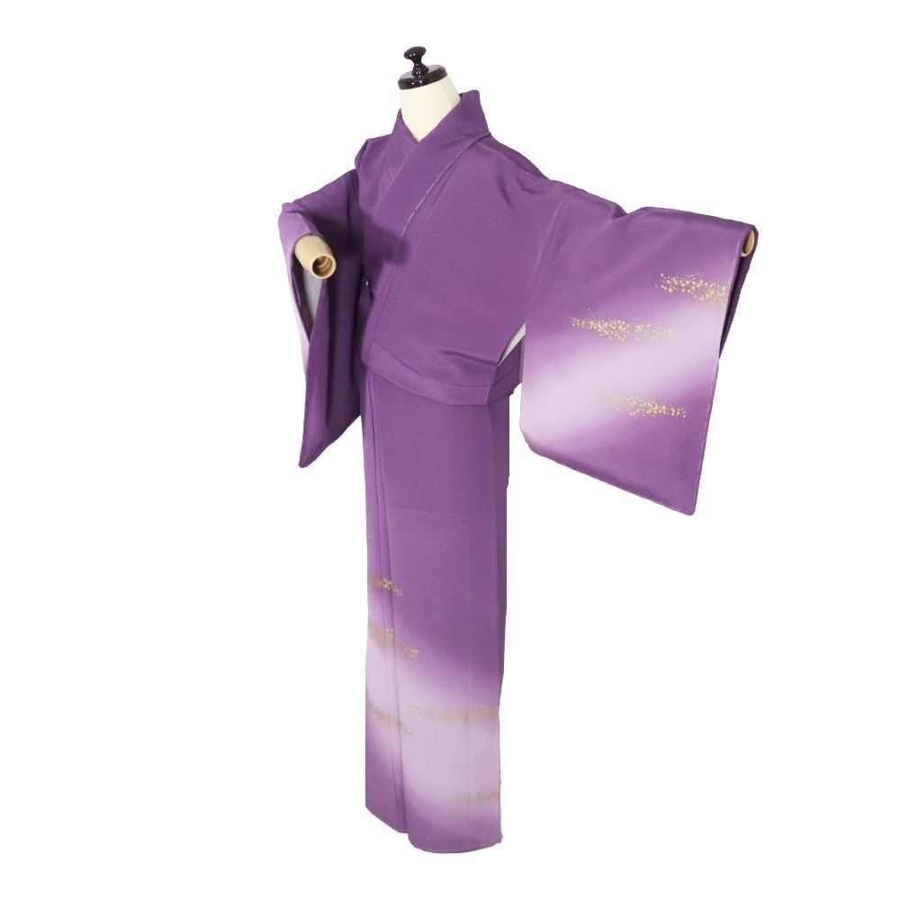 訪問着 袷 正絹 紫 薄紫 暈し 切金霞 13号 Sサイズ ki 31377 レディース シルク ギフト フォーマル 30代 40代 50代