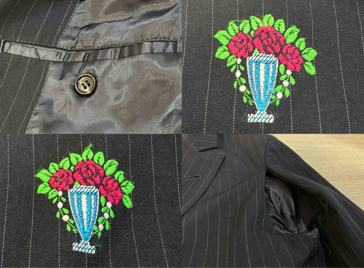 COMME des GARCONS／テーラードジャケット／花柄刺繍／ウール