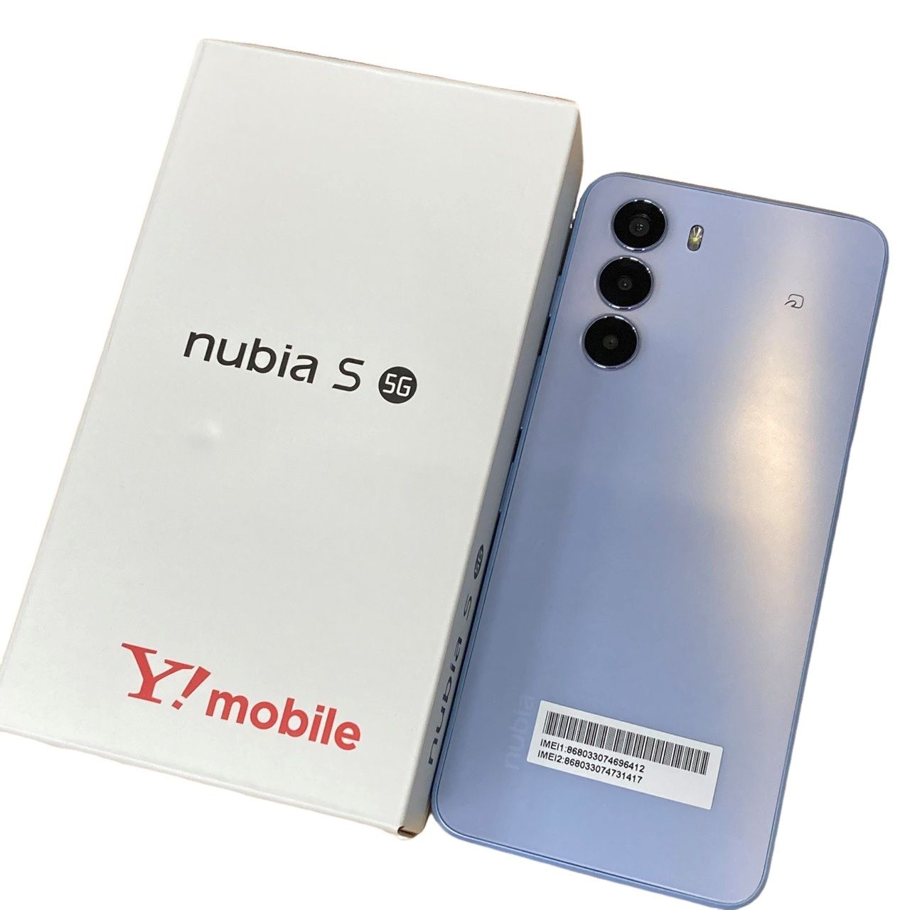 SIMフリー nubia S 5G 128GB A403ZT Y!mobile ○判定 ライトパープル