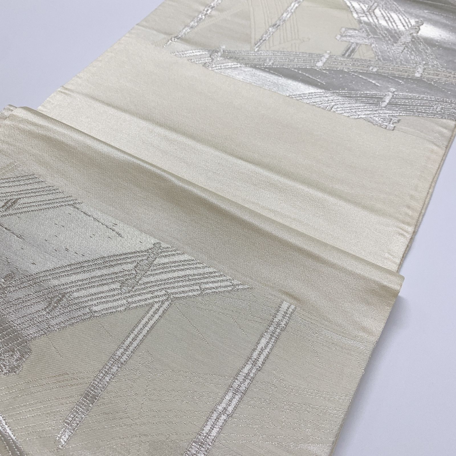6072］袋帯 渡橋文様 銀彩 六通 正絹 着物 フォーマル シルバー - メルカリ