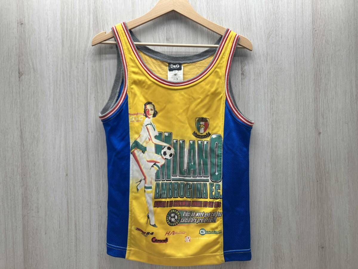 DOLCE GABBANA ドルチェ ガッバーナ Jersey top フットボールチャンピオンシップ MILANO アンブロジーナFC タンクトップ ヴィンテージM
