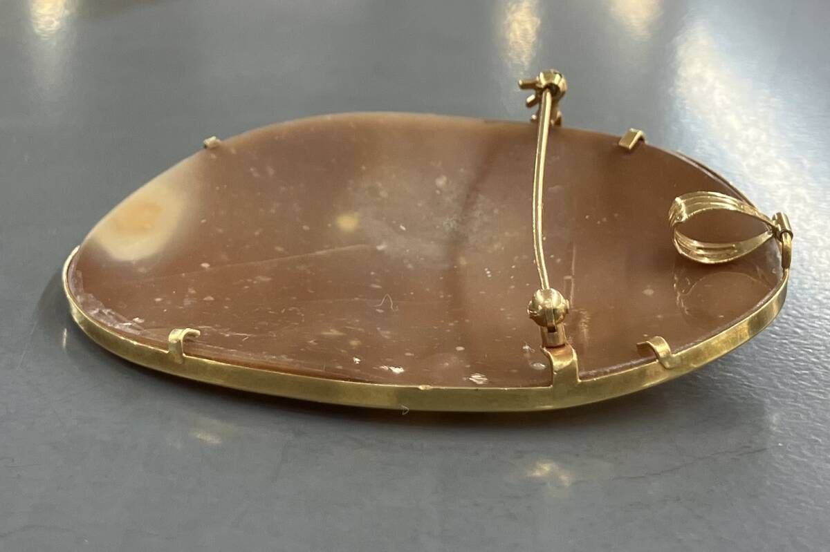 カメオ K18 トップ 18.6g 2WAY ブローチ ゴールド イエローゴールド