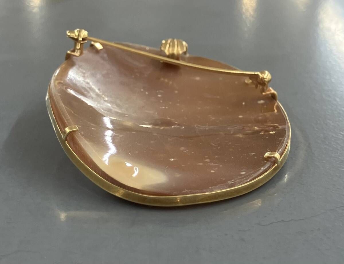 カメオ K18 トップ 18.6g 2WAY ブローチ ゴールド イエローゴールド