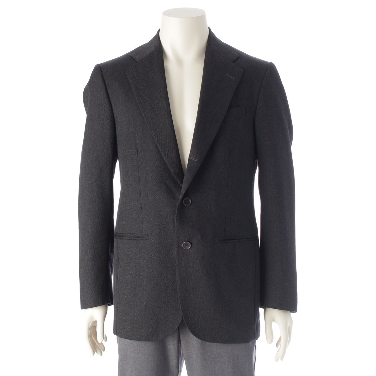 デ ペトリロ ウール NAPOLI スーツ テーラードジャケット ブラック 48