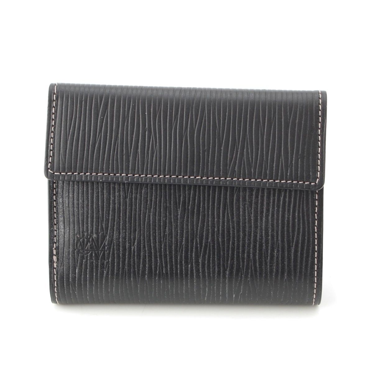 ココマイスター ジョリーロジャー モンテスマ プレスオンザブライドル レザー コンパクトウォレット 三つ折り財布 ブラック