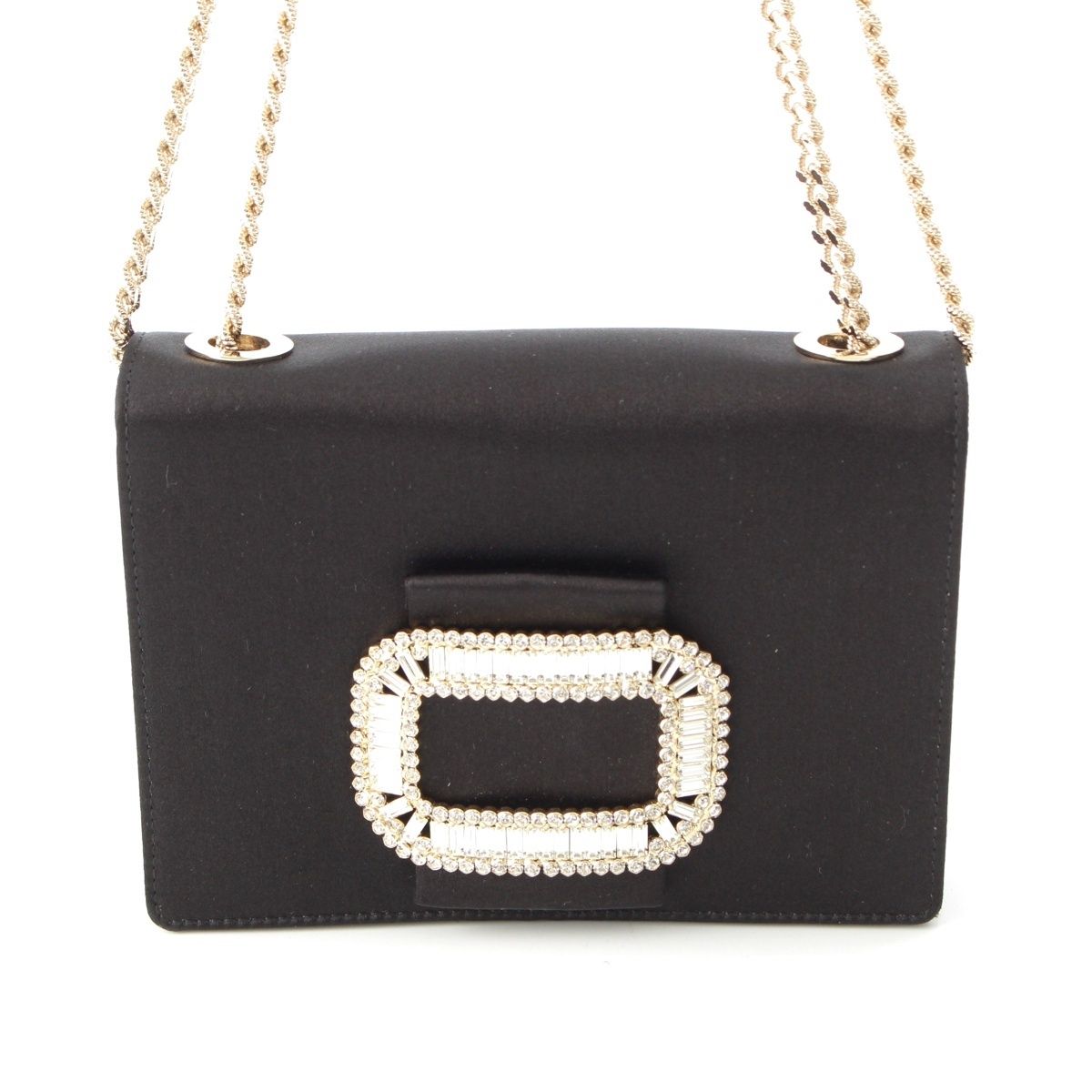 ロジェヴィヴィエ ピルグリム シルクサテン チェーン スクエアバックル