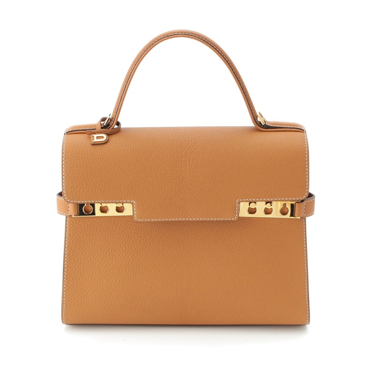 デルヴォー タンペートMM クリスピーカーフ 2 WAY ショルダーバッグ ハンドバッグ ブラウン系