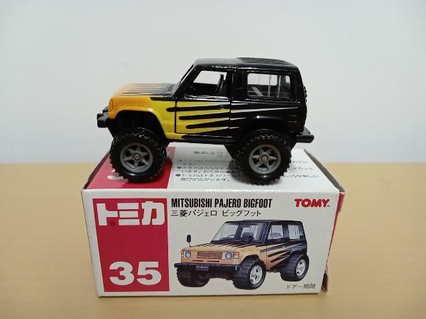 トミカ No.35 三菱 パジェロ ビッグフット 黒×オレンジ黄 黒シｰト