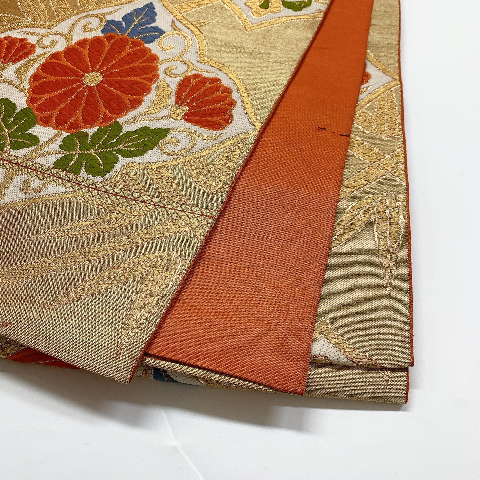 6076］袋帯 花菱吉祥文様 金彩 六通 正絹 着物 フォーマル - メルカリ