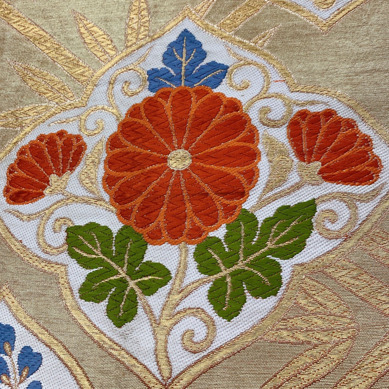 6076］袋帯 花菱吉祥文様 金彩 六通 正絹 着物 フォーマル - メルカリ