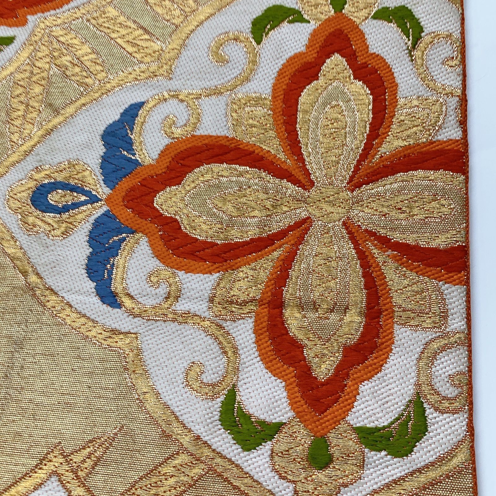 6076］袋帯 花菱吉祥文様 金彩 六通 正絹 着物 フォーマル - メルカリ