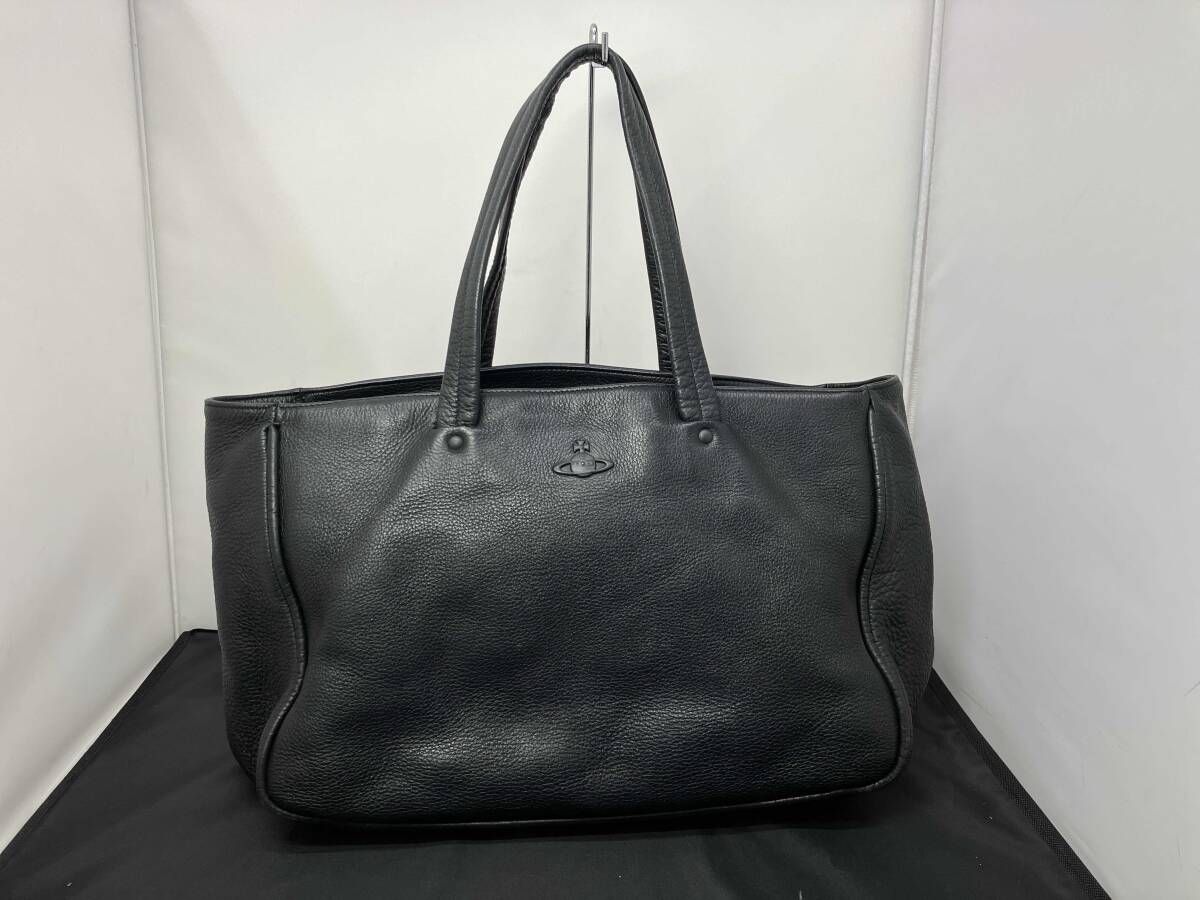 Vivienne Westwood ヴィヴィアンウエストウッド 横長トートバッグ 手持ちバッグ ユニセックス ブラック系 黒系 鞄 男女兼用