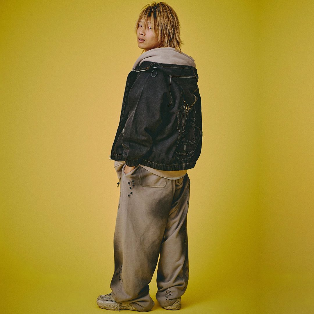 新作//【GALFY/ガルフィー：ぐるグニャデニムパーカー】Gジャン デニム