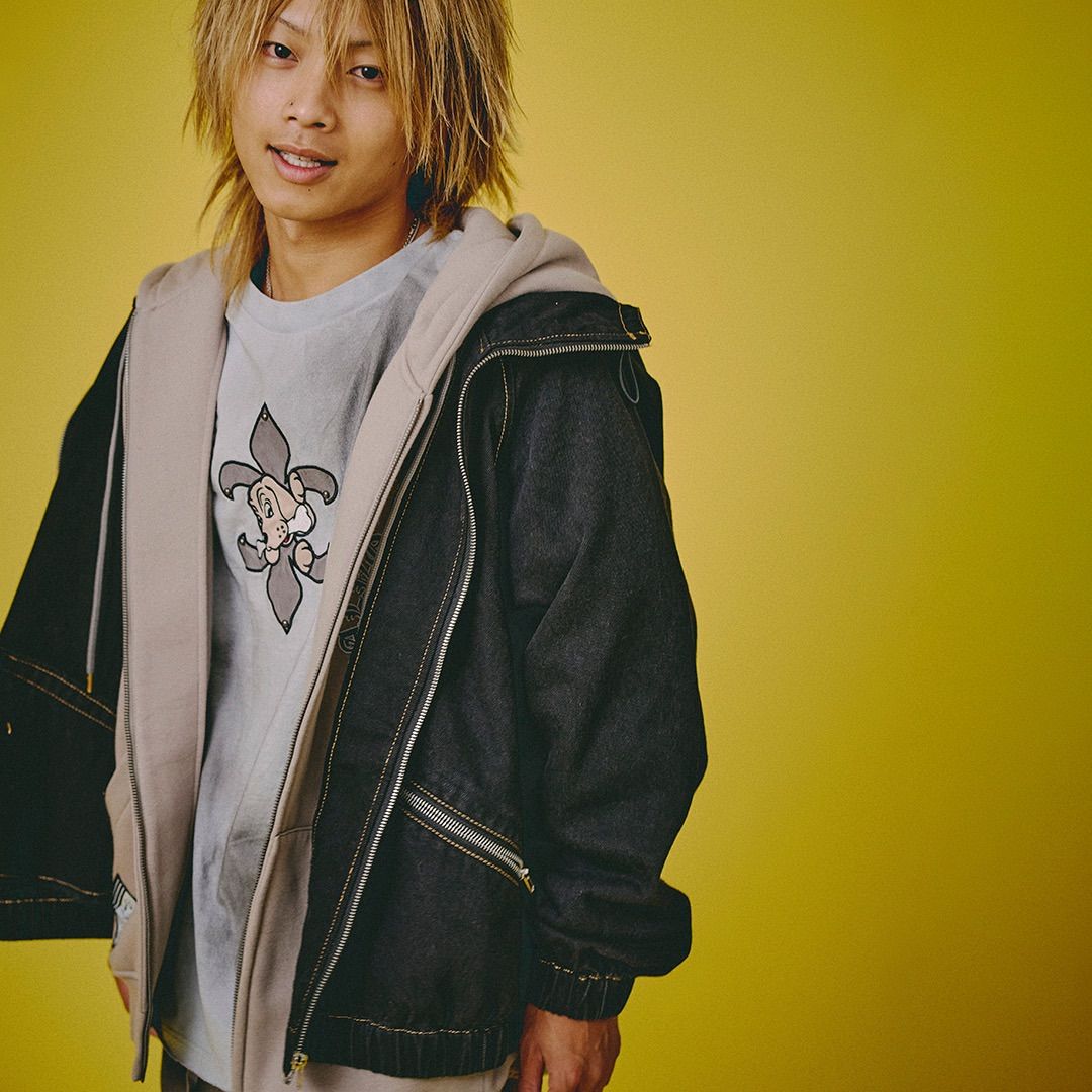 GALFY ガルフィー デニム パーカー ビッグロゴ刺繍 アウター 新作//【GALFY/ガルフィー：ぐるグニャデニムパーカー】Gジャン デニム