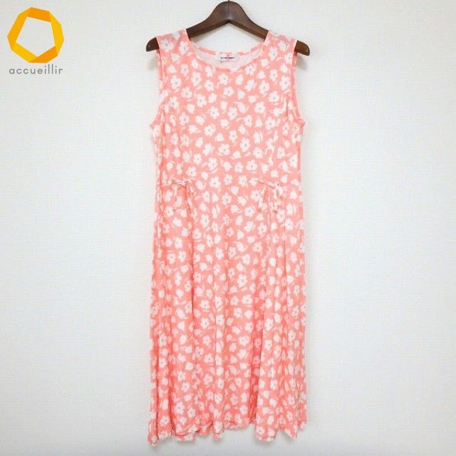 snc ギャラリービスコンティ ワンピース 2 ピンク系 白 ノースリーブ 総柄 花柄 レディース 885223