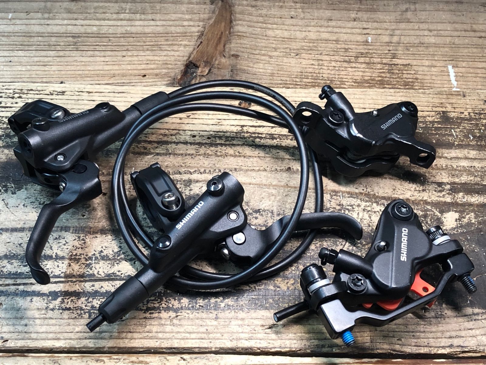 JM 164 シマノ SHIMANO BL M 6100 BR 6120 ディスクブレーキ レバー キャリパー 4ピボット セット Φ22 2