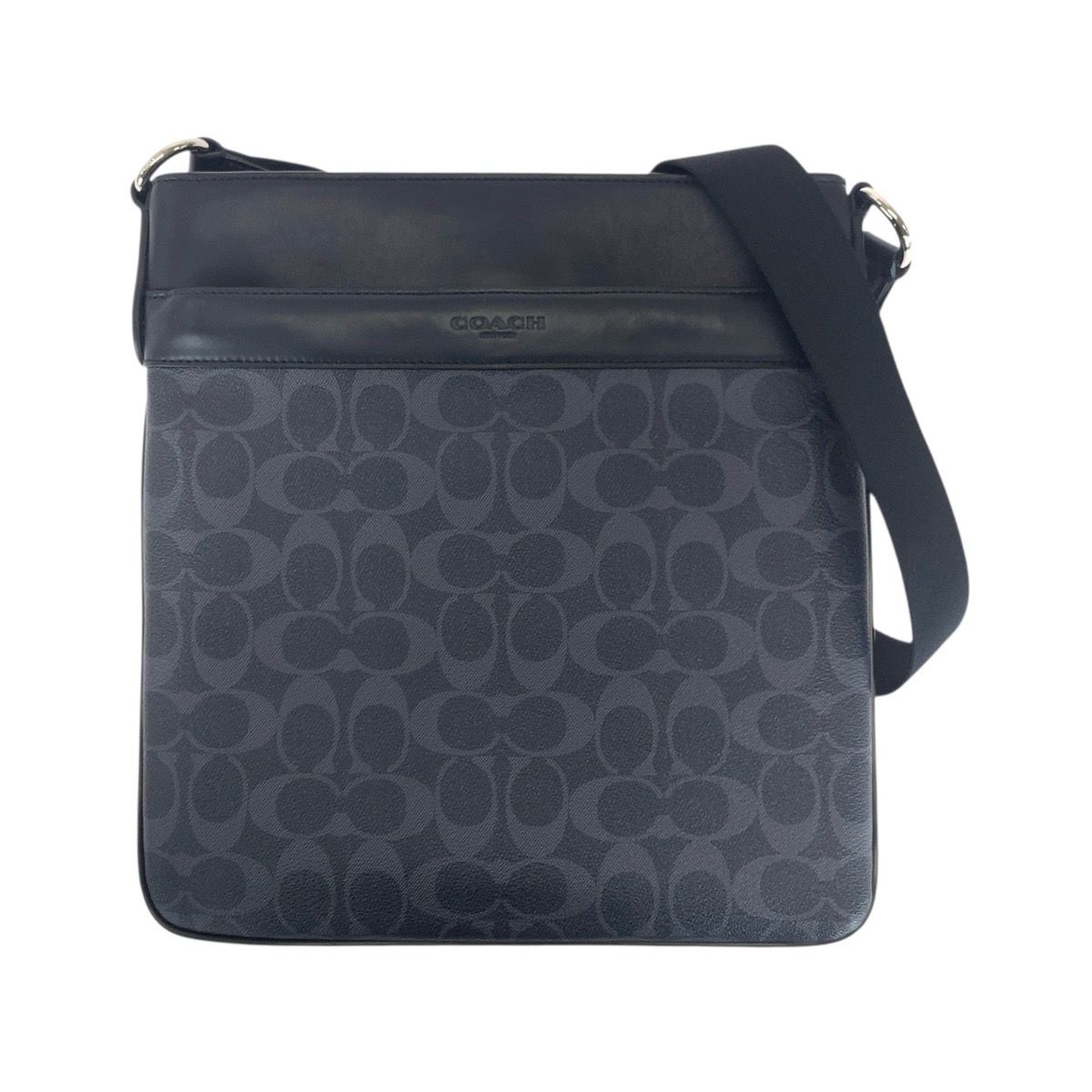 COACH コーチ シグネチャー ゴッサム ネイビー PVC F 54781 ショルダーバッグ ポシェット メンズ 506206