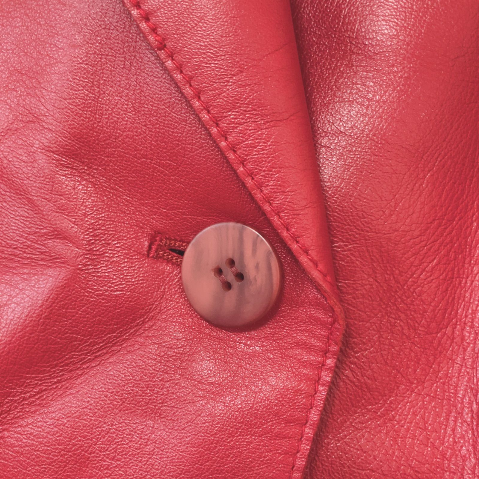 RE261 【美品】MONCADA モンカーダ レザーコート ピーコート 本革 赤