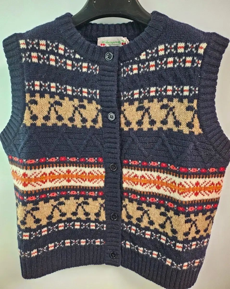 ボンポワン 女の子 ウール カーディガン 8歳 25年製