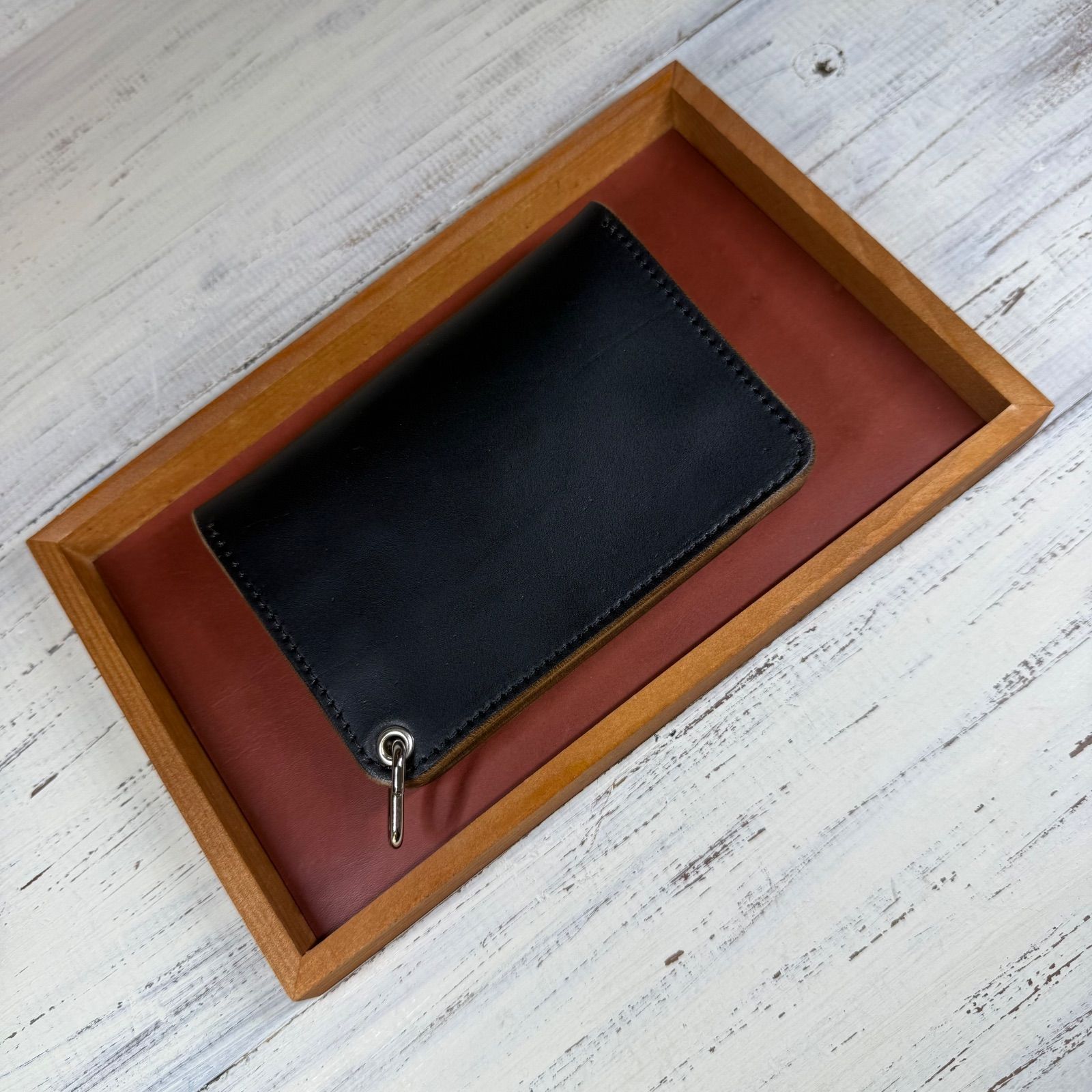 トラッカーウォレット ショート 2.5層】 ホースバット 茶芯 シルバー