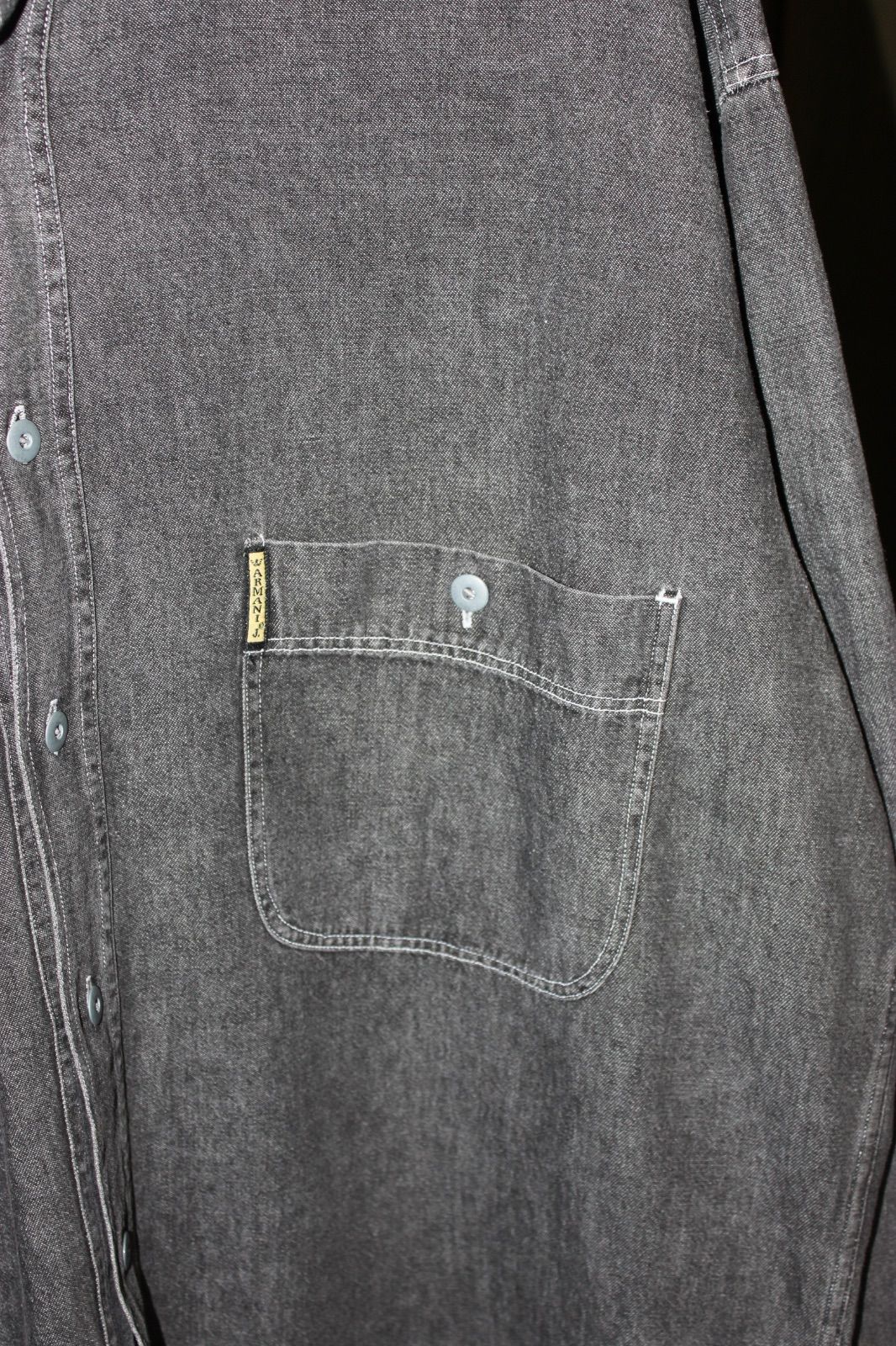 90 s ARMANI JEANS Black denim shirt アルマーニジーンズ アルマーニ ジョルジオ エンポリオ デニムシャツ ブラックデニム シャツ