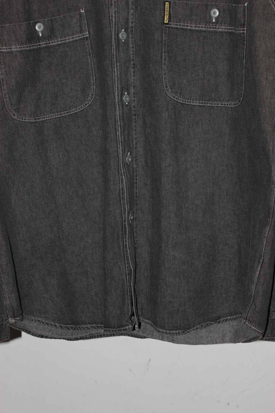 90 s ARMANI JEANS Black denim shirt アルマーニジーンズ アルマーニ ジョルジオ エンポリオ デニムシャツ ブラックデニム シャツ