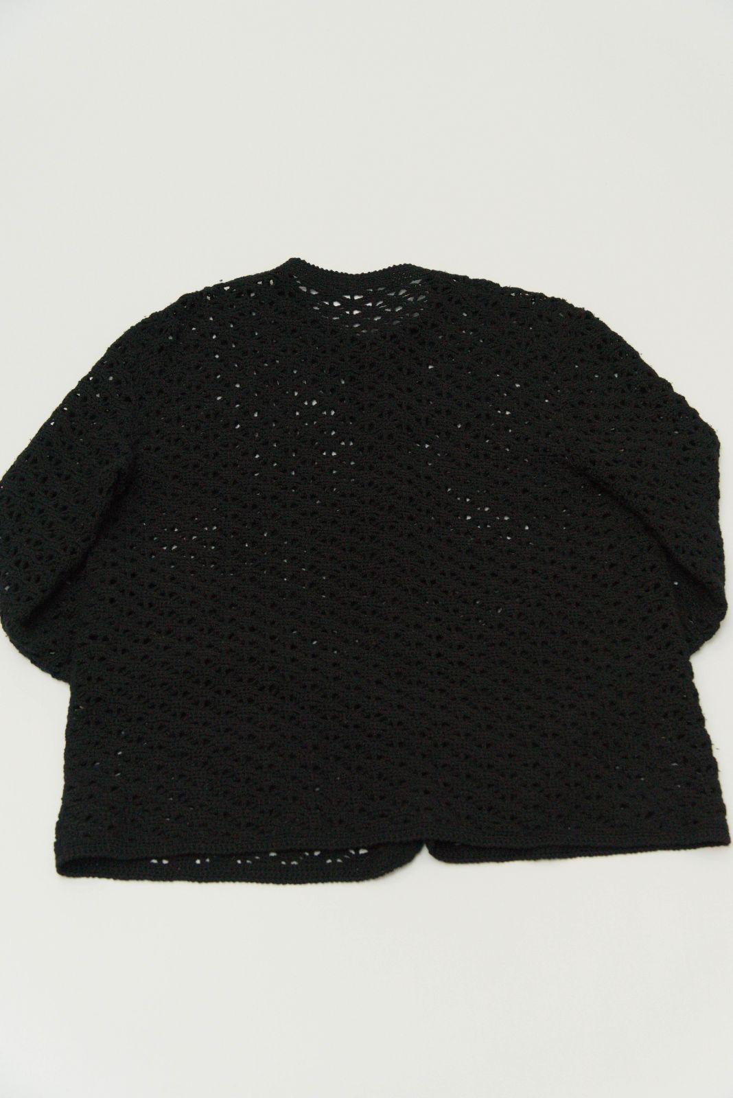 ユーロ 古着 ハンドメイド 透かし編み ウールカーディガン