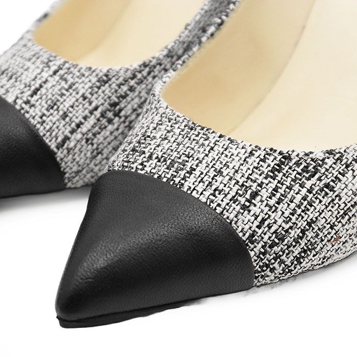 CHANEL シャネル パンプス G 31983 ツイード COCOマーク ハイヒール フェイクパール ポインテッドトゥ シューズ 靴 箱 袋付属 レディース サイズ 36 C モノトーン イタリア製