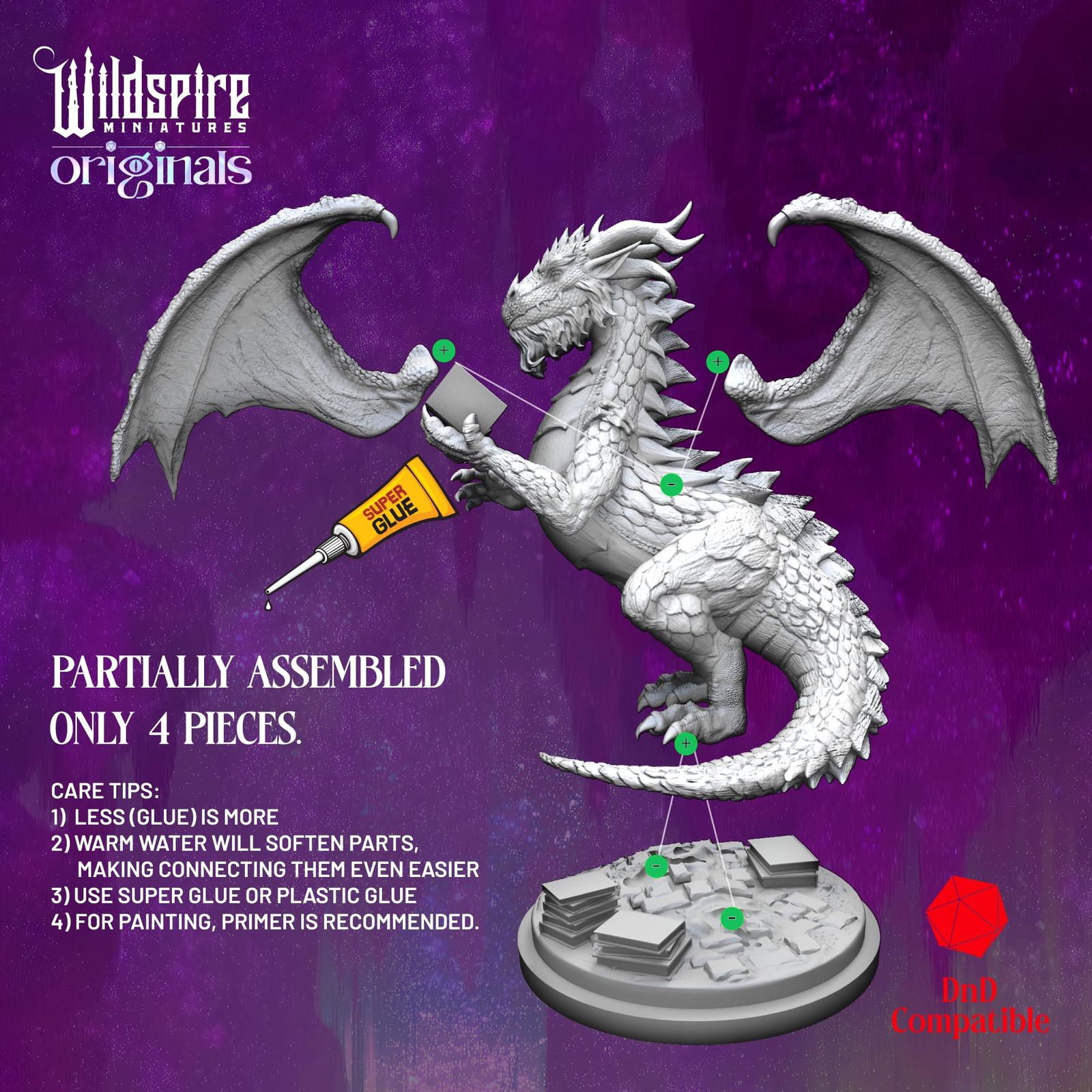 Wildspire ファンタジーミニチュア&ブックっぽいドラゴン DND