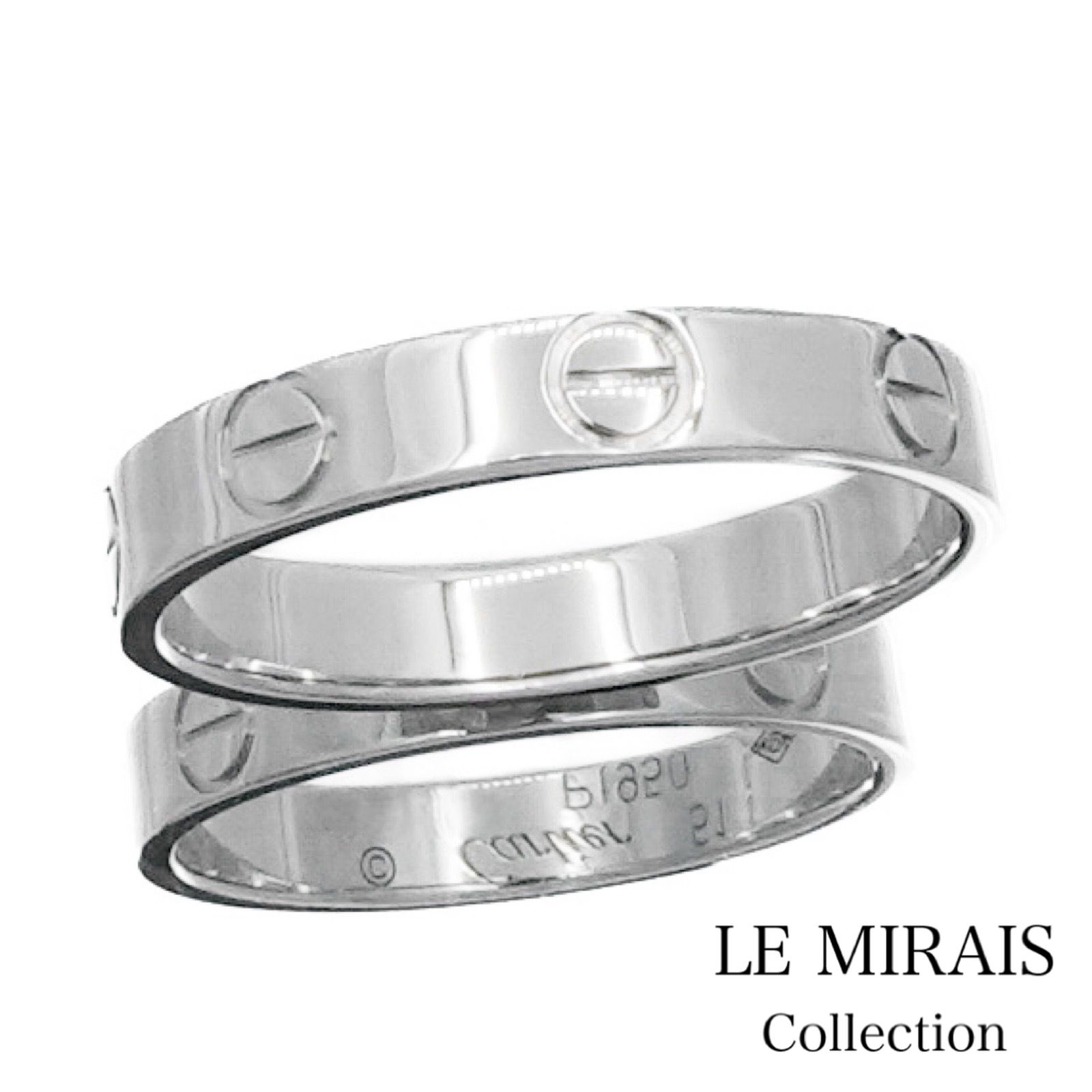 仕上済】カルティエ ミニラブリング Pt 11号 11 51 Pt950 レディース