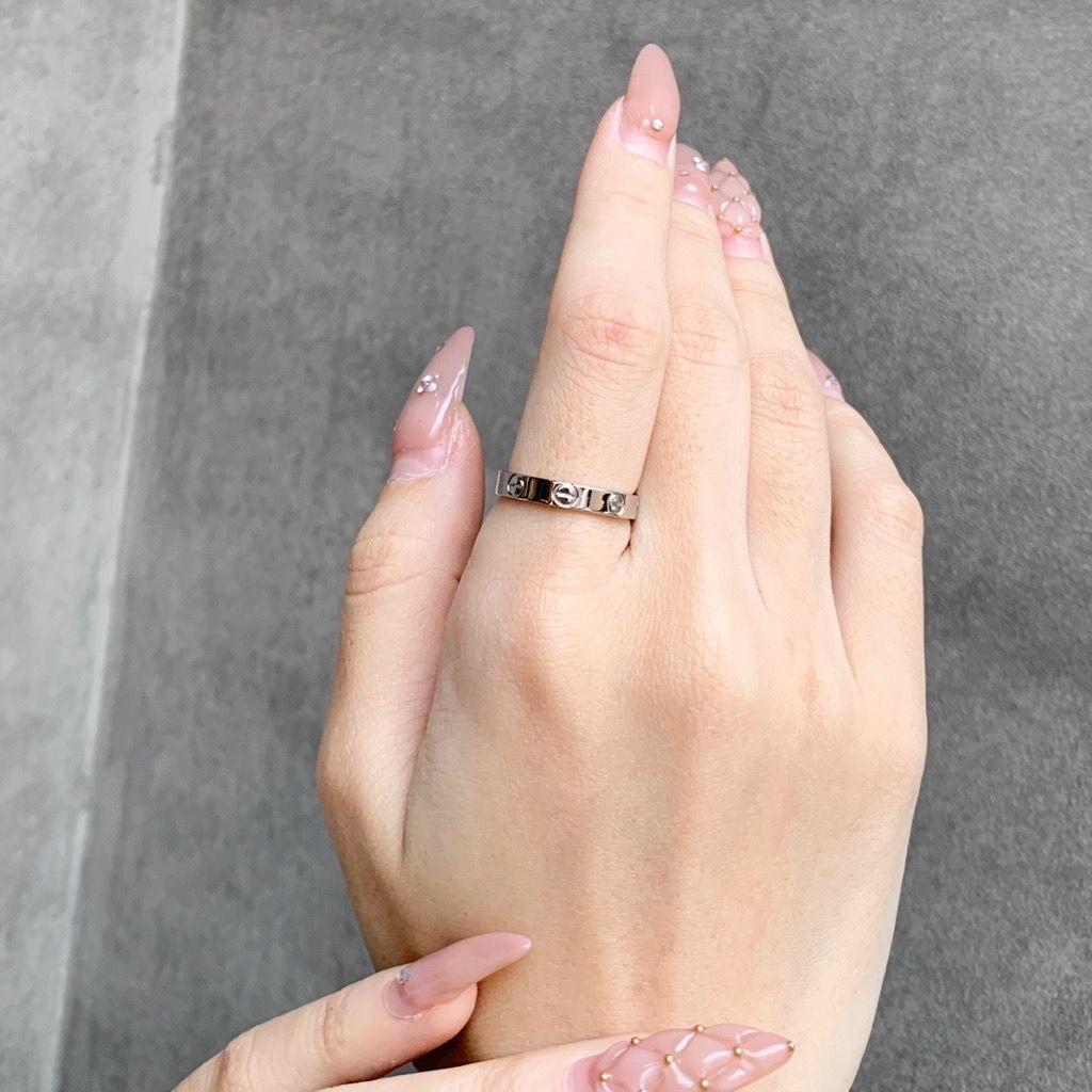 仕上済】カルティエ ミニラブリング Pt 11号 11 51 Pt950 レディース