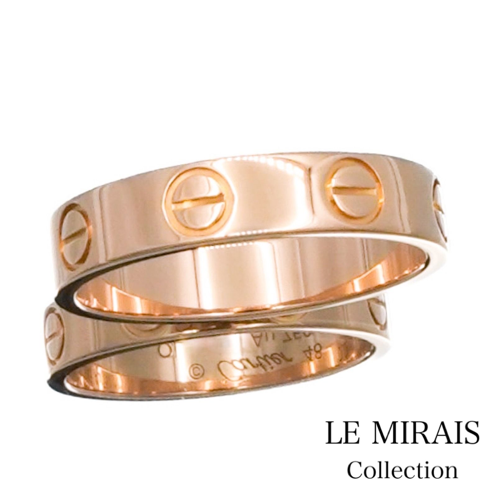 保証書付】カルティエ ミニラブリング PG 8号 8 48 K18PG レディース