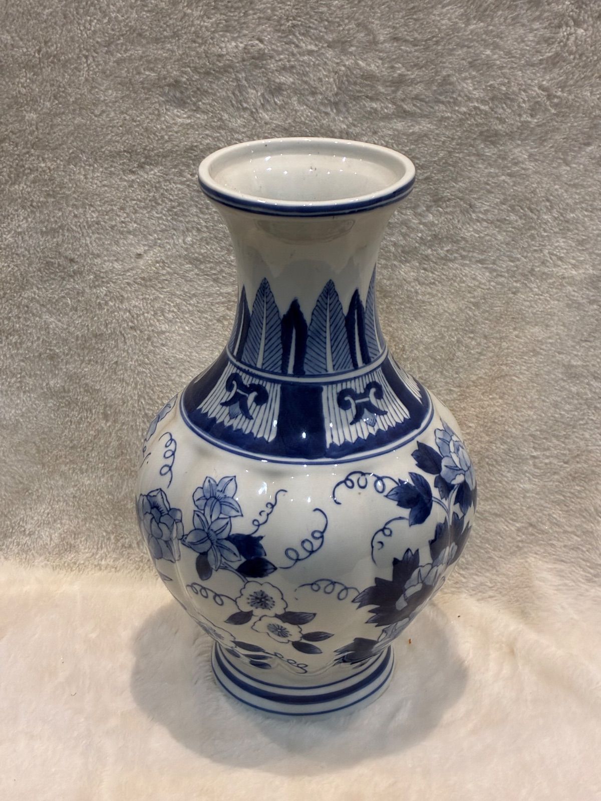 美品】中国製 在銘 大清乾隆 青花磁器 花瓶 H35cm 大型 和風インテリア