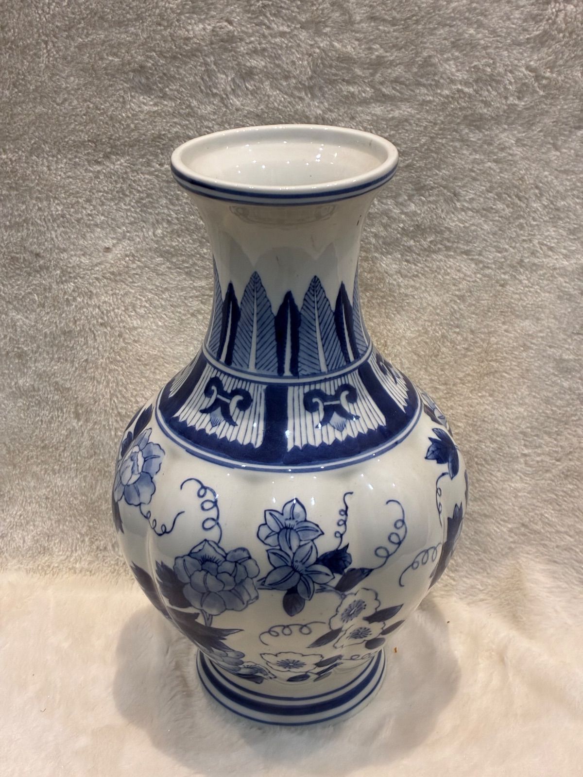 美品】中国製 在銘 大清乾隆 青花磁器 花瓶 H35cm 大型 和風インテリア