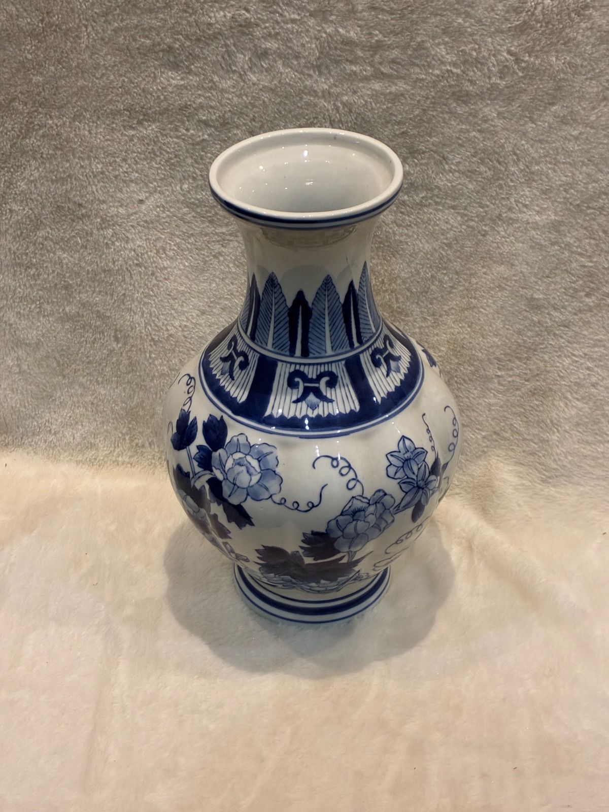 美品】中国製 在銘 大清乾隆 青花磁器 花瓶 H35cm 大型 和風インテリア