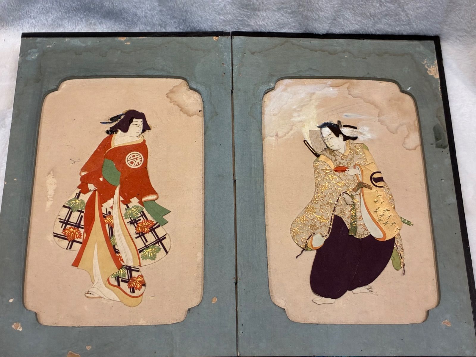 江戸の雅な世界を手のひらに 浮世絵風 小型屏風 折り 単頁40 26 cm 和室 書斎 玄関に最適 美しい女性図柄 手描き風の色鮮やかな絵柄 懐かしい日本の美意識