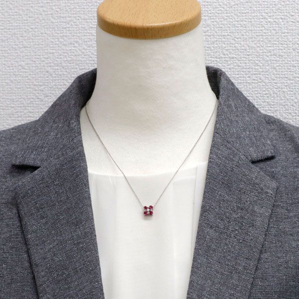 田崎真珠 Pt900/Pt850 ルビー ダイヤモンド ペンダントネックレス D0