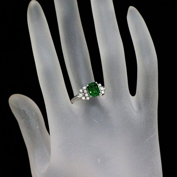 ミキモト Pt900 トルマリン ダイヤモンド リング 1.49ct D0.22ct