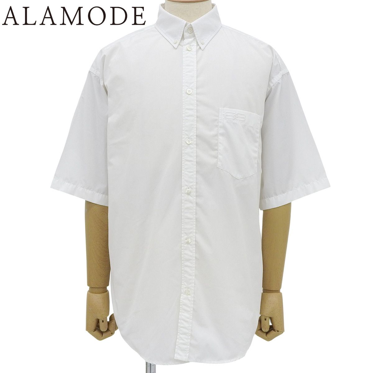 バレンシアガ BB アイコン ショートスリーブシャツ シャツ ブラウス アパレル ファッション トップス 半袖 刺繍 37 コットン ホワイト白 703845 メンズ アラモード