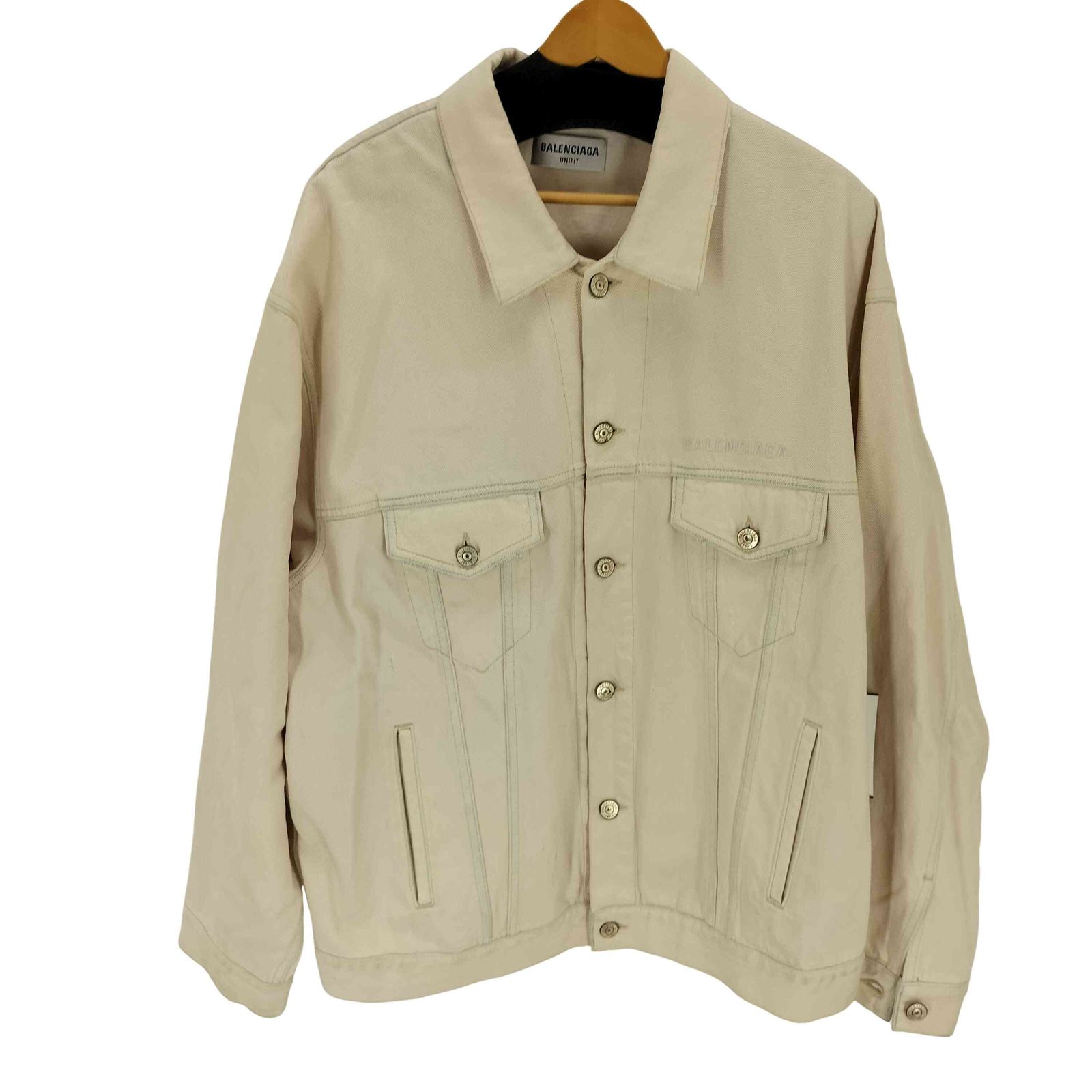 バレンシアガ BALENCIAGA 22SS Logo Denim Jacket ダメージ加工 デニム