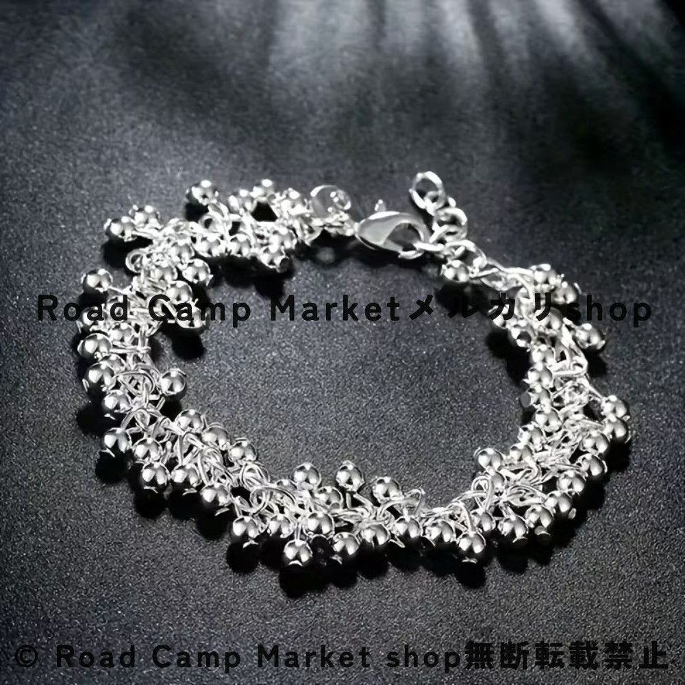 グレープビーズ ブレスレット メンズ シルバー925 インターロッキング