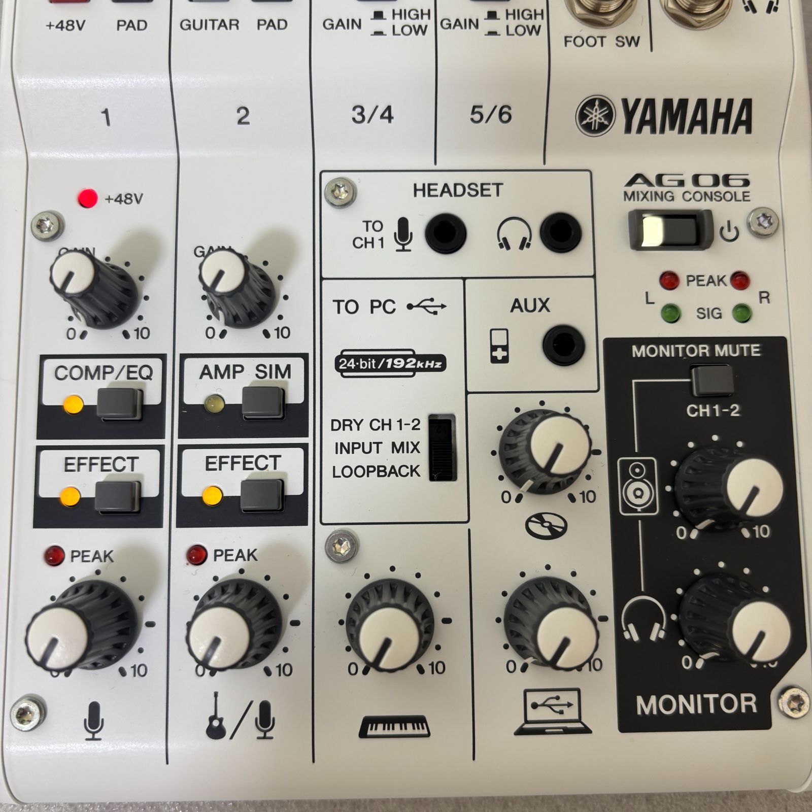 中古・美品】YAMAHA AG06 ミキシングコンソール - メルカリ
