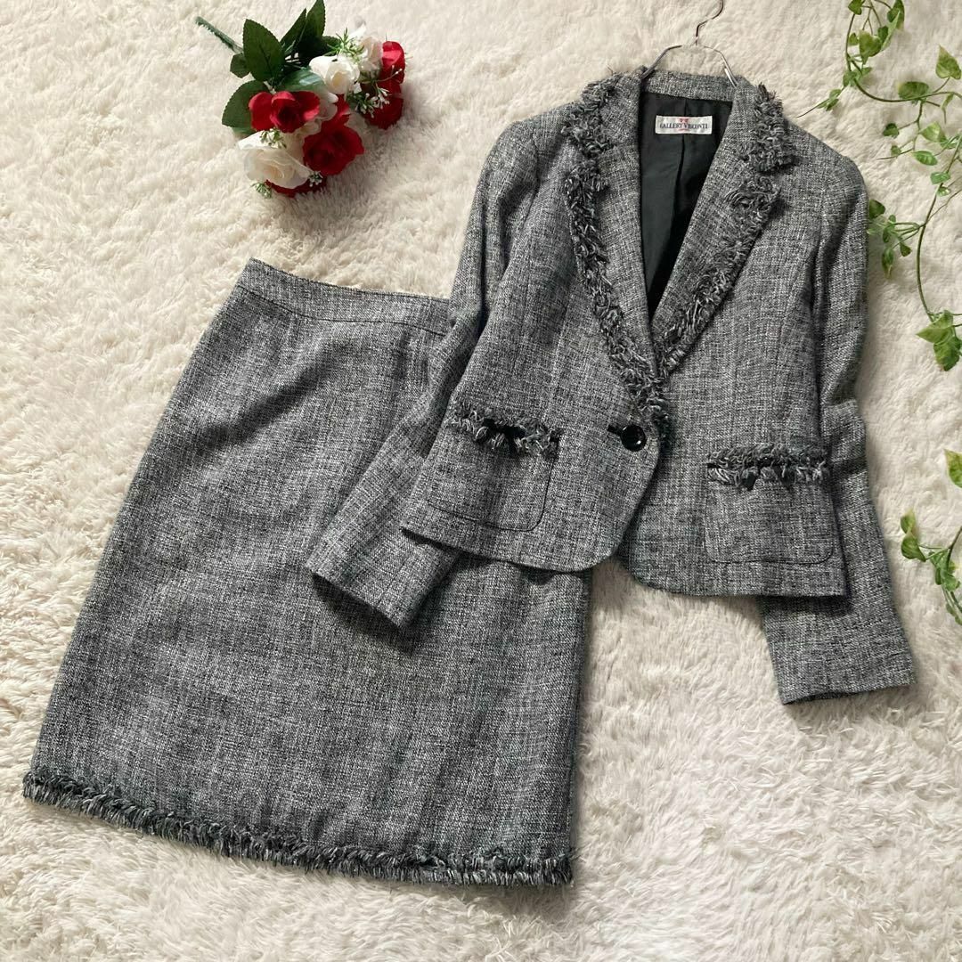 ギャラリービスコンティ ママスーツ セレモニースーツ ラメツイード リボン GALLERY VISCONTI